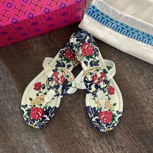 Tory Burch Miller Sandals Ivory Tea Rose